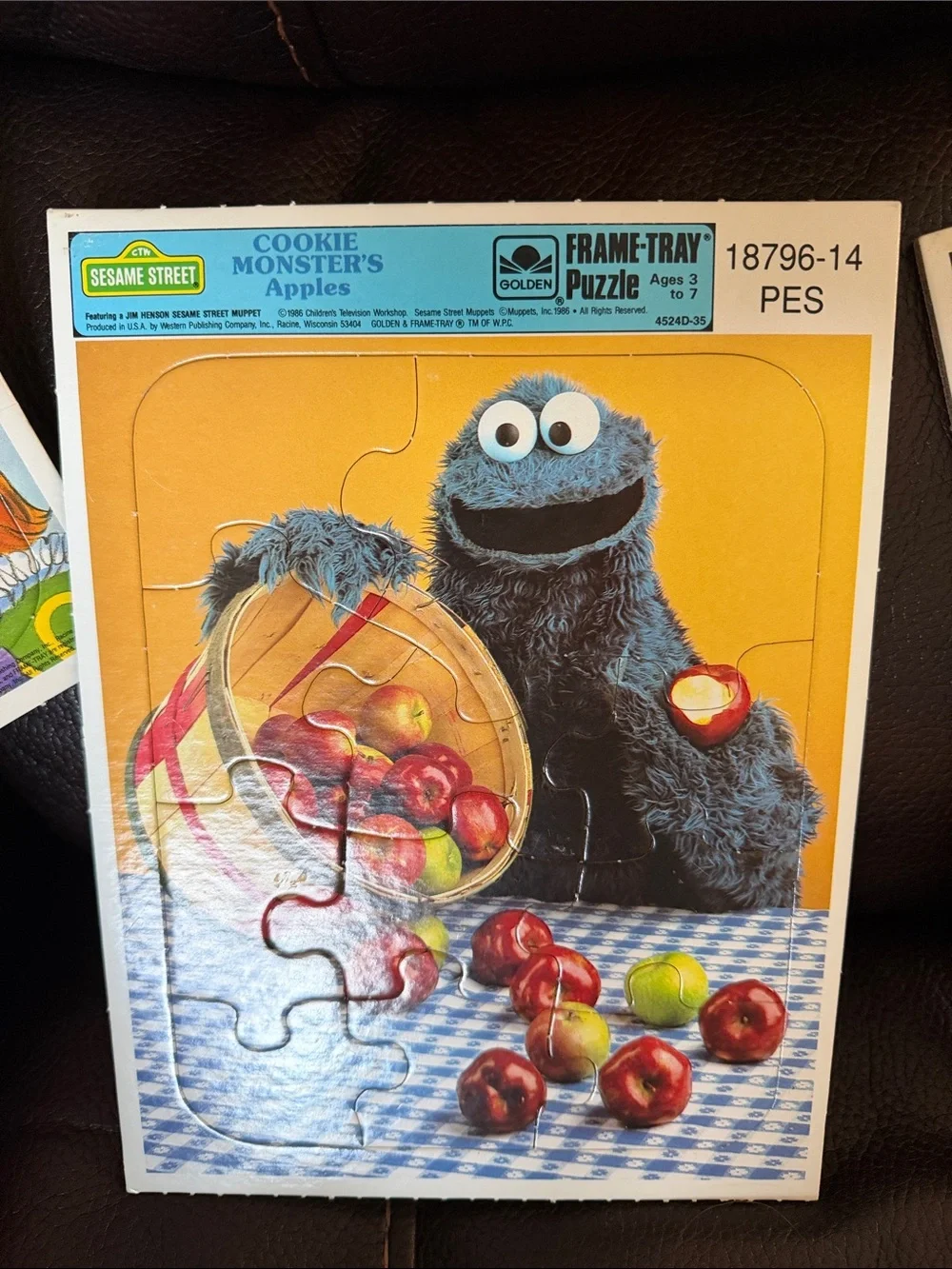 Vintage 1986 Sesame Street  Golden Frame Tray Puzzle Set (6)